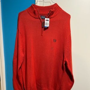 New With Tags Lauren Chaps Zipper Sweater 100% Cotton XL